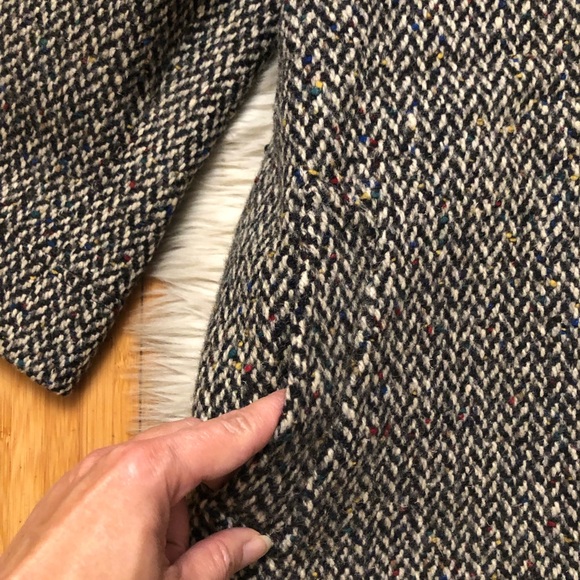 Vintage 60s 70s Jill Jr Wool Blend Confetti Gray Coat Jacket Blazer size S/M - Picture 5 of 11
